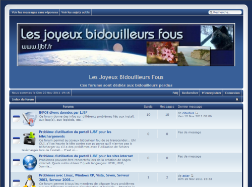 Affichage page d'accueil des forums LJBF